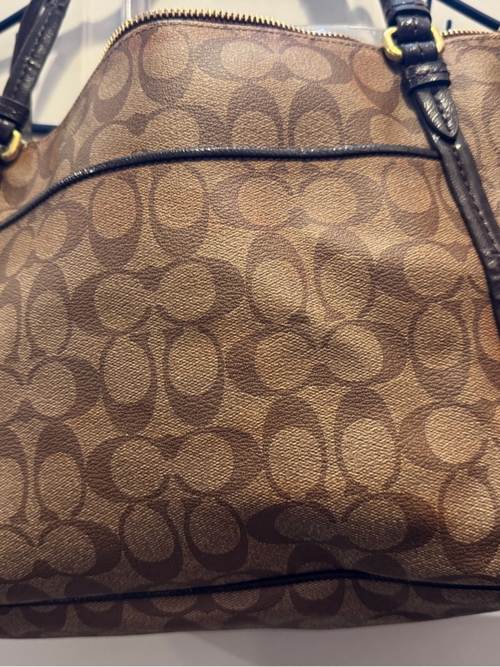 Coach Peyton Signature East West Convertible Pocket Tote Bag Signature $298.00 - Picture 4 of 11